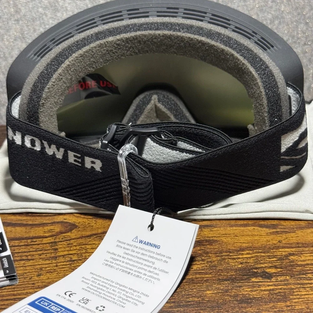 SNOWER Ski Goggles OTG Snowboard Goggles Green Mirror Lens Magnetic UV400 New